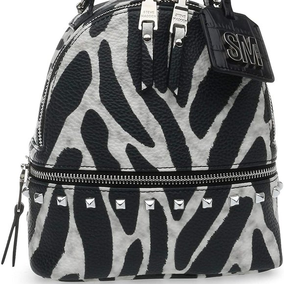 Mini Zebra Print Backpack Purse 